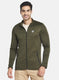 Men Olive Solid Sweatshirt