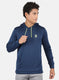 Men Navy Blue Solid Sweatshirt