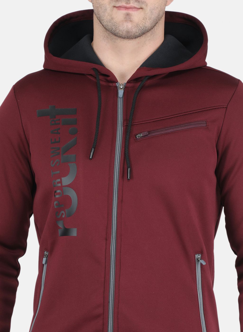 Men Maroon Printed Sweatshirt