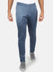 Men Blue Self Design Trackpant