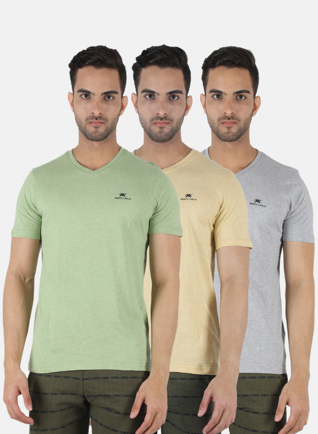 Men Grey Plain T-Shirt