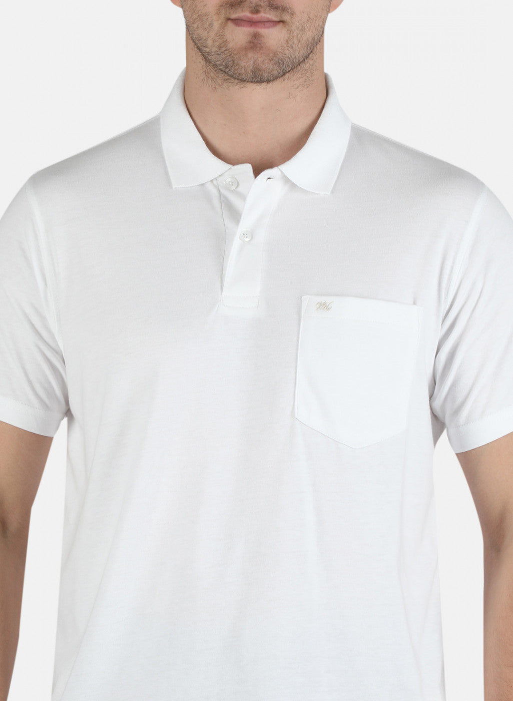 Men White Plain T-Shirt