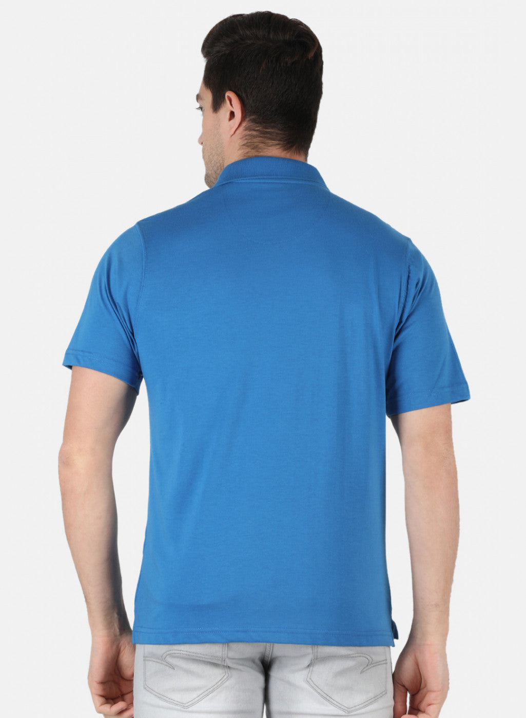 Men Royal Blue Plain T-Shirt