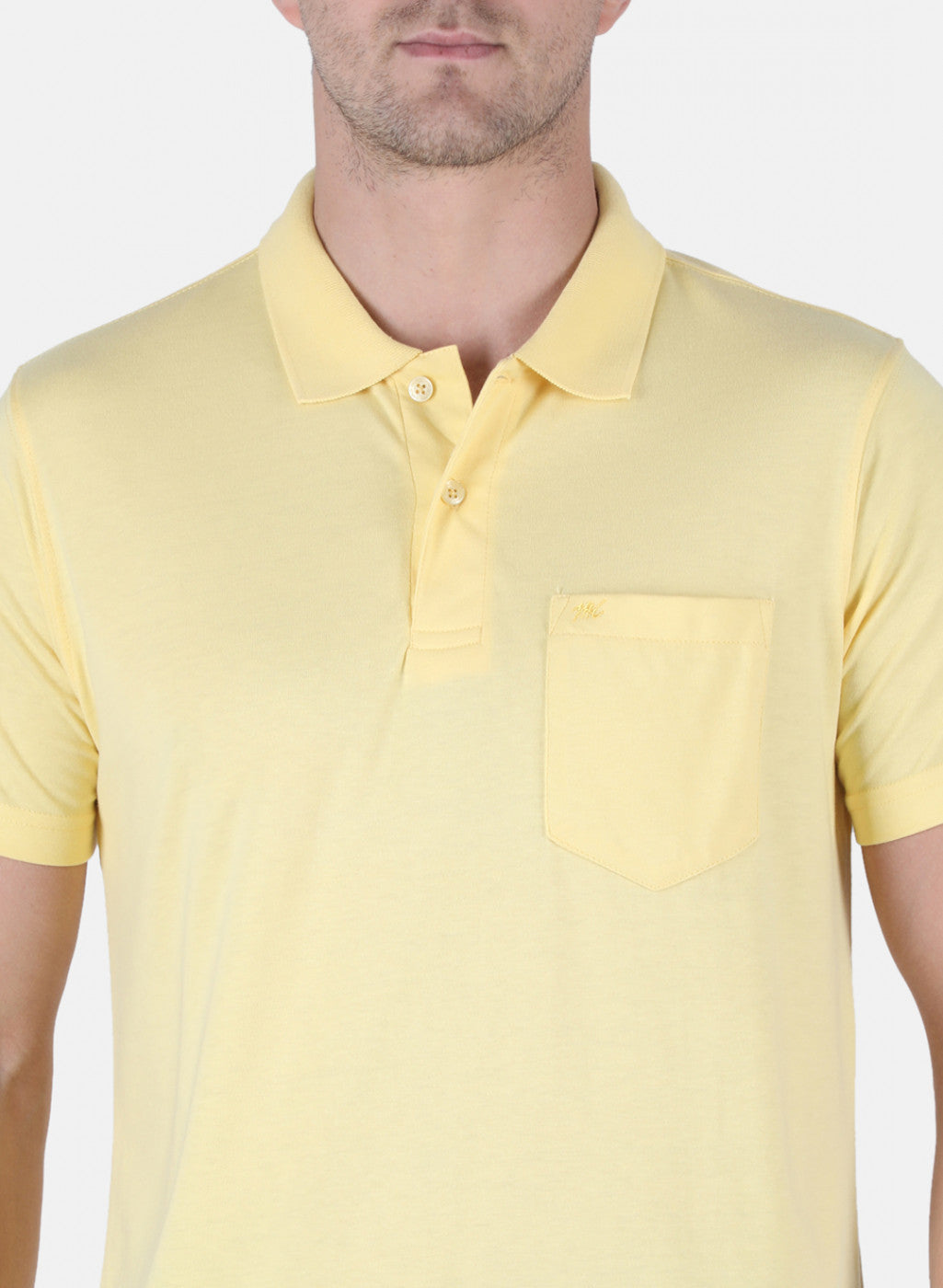 Men Yellow Plain T-Shirt