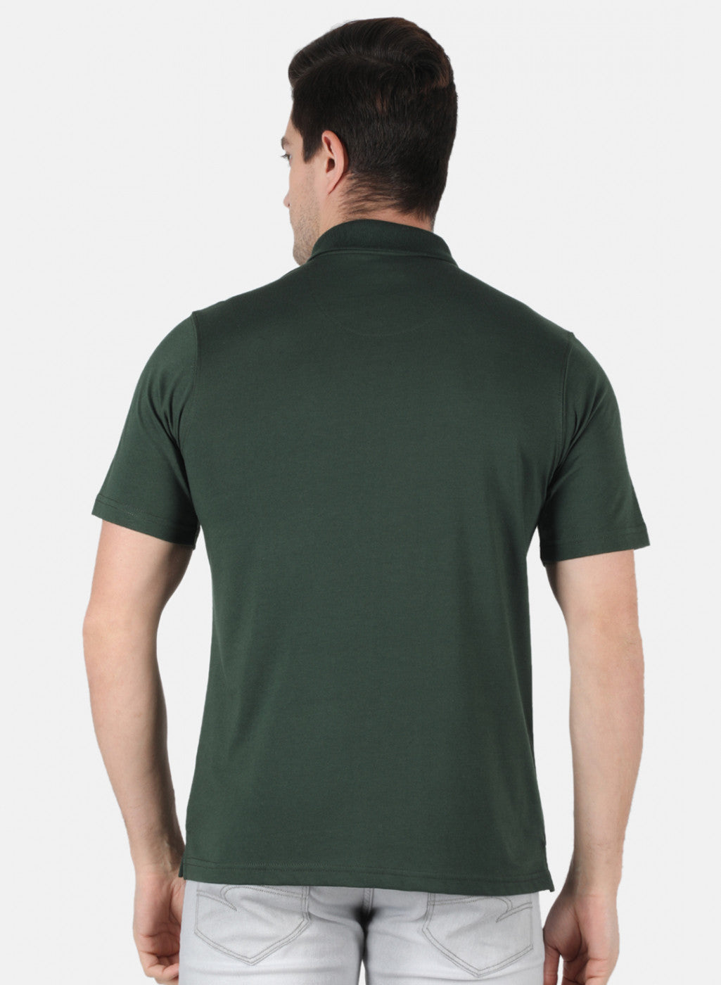 Men Green Plain T-Shirt