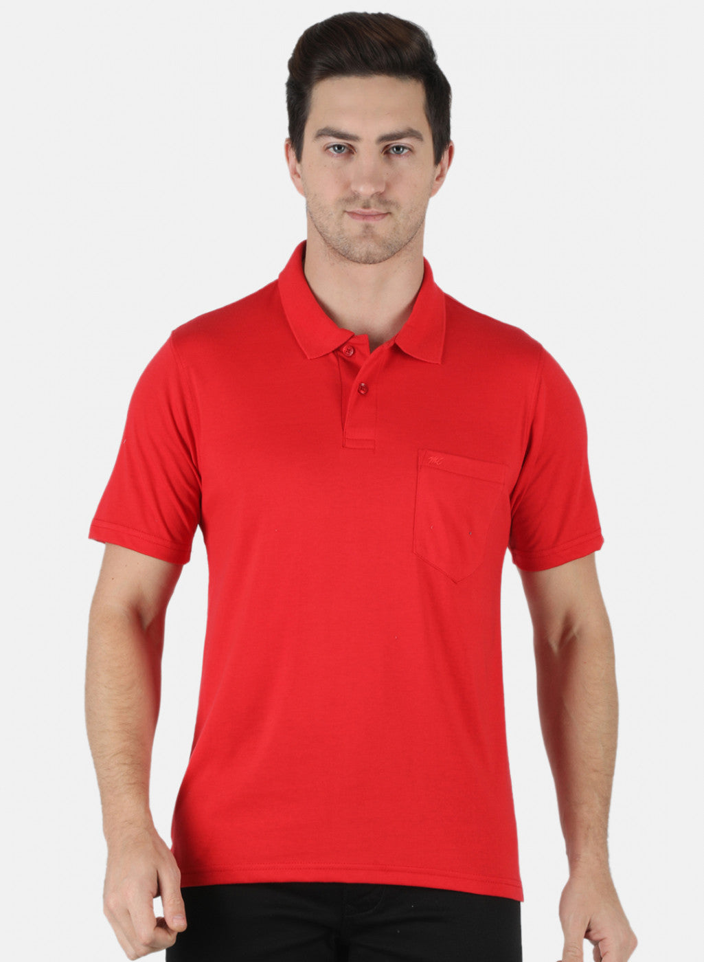 Men Red Plain T-Shirt