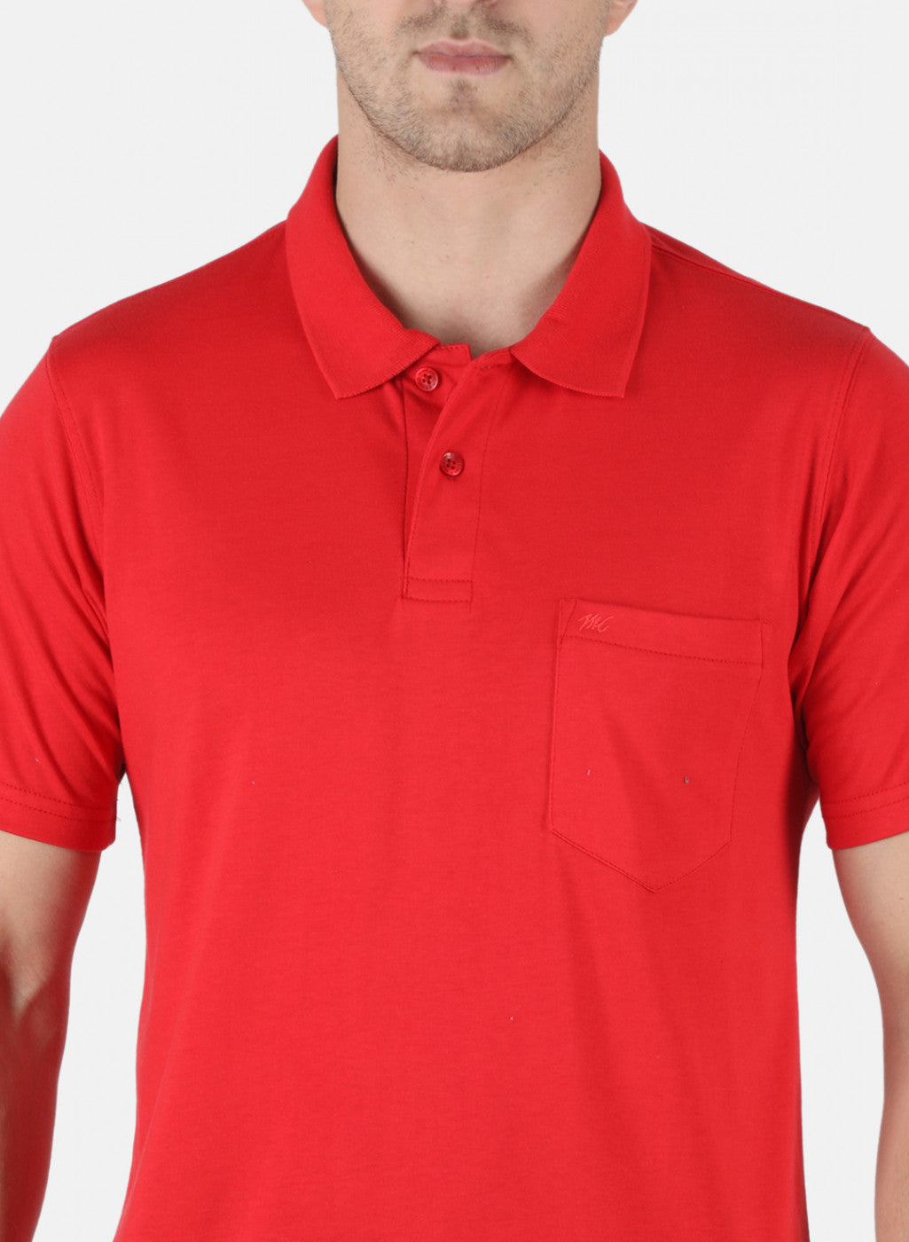 Men Red Plain T-Shirt