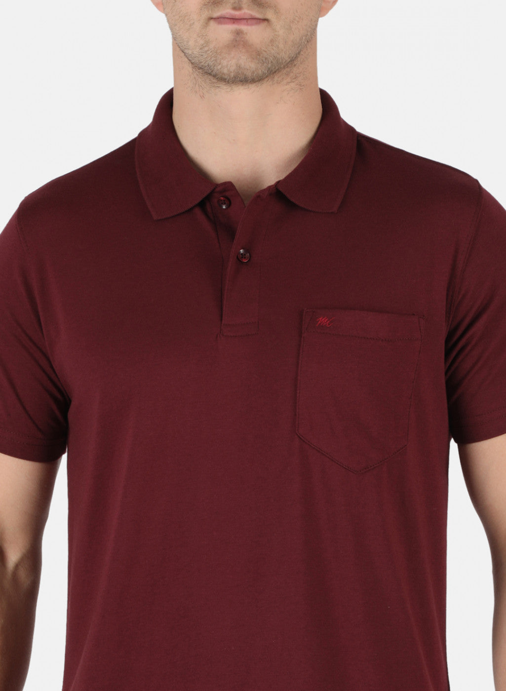 Men Maroon Plain T-Shirt