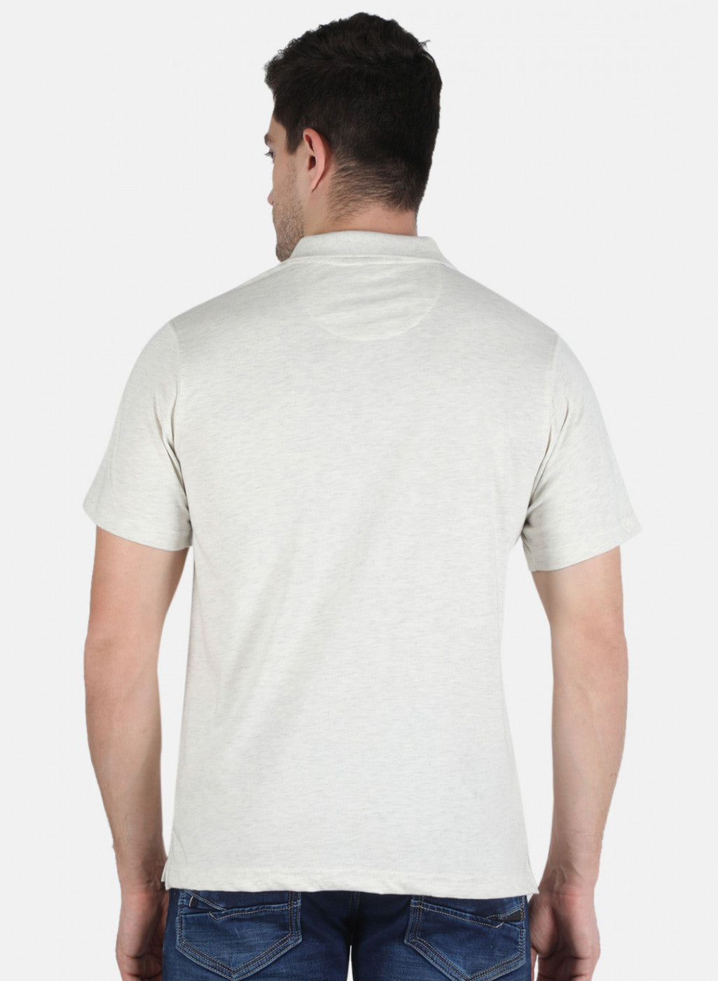 Men Off White Plain T-Shirt