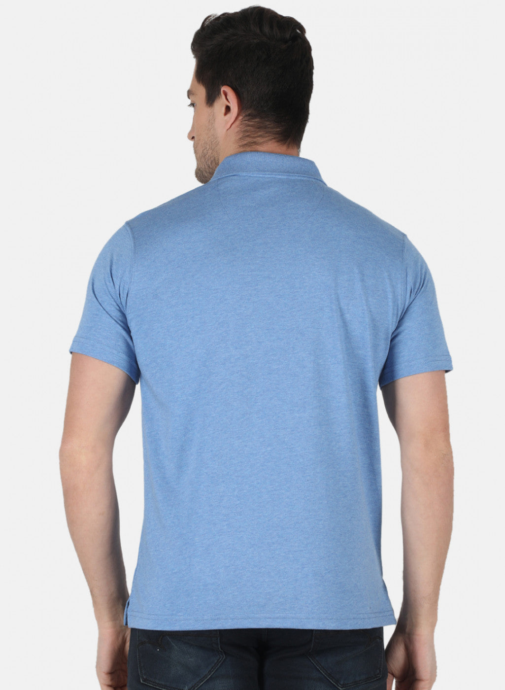 Men Blue Plain T-Shirt