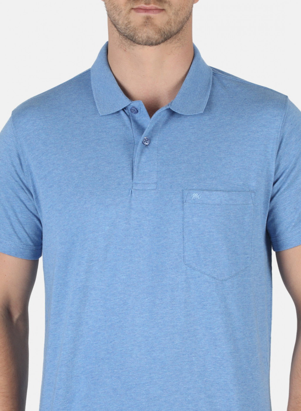 Men Blue Plain T-Shirt