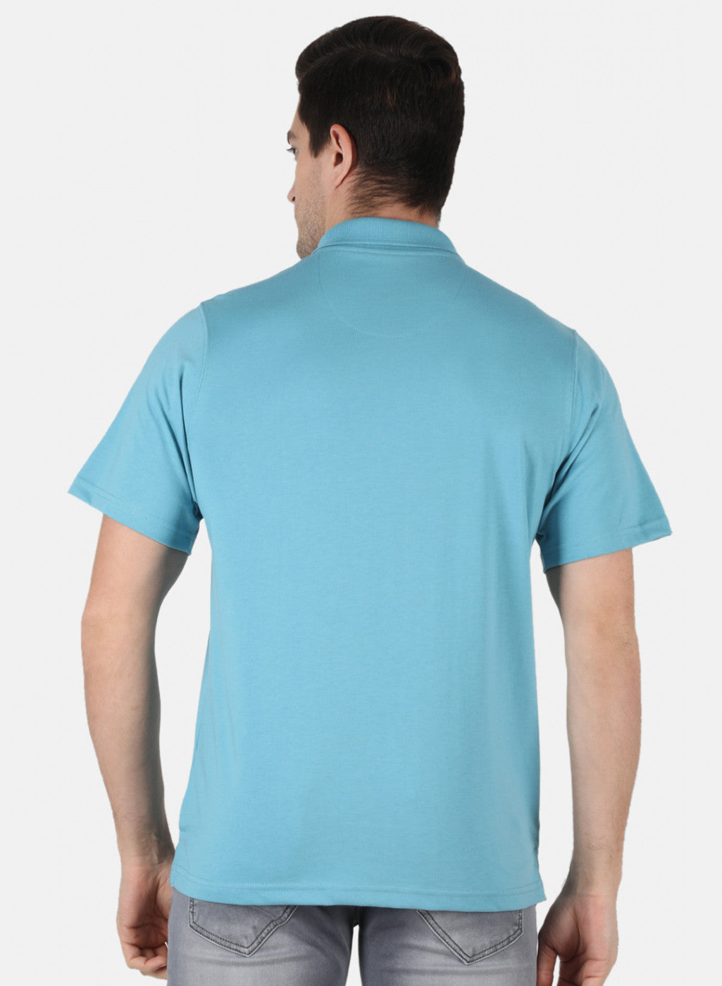 Men Blue Plain T-Shirt