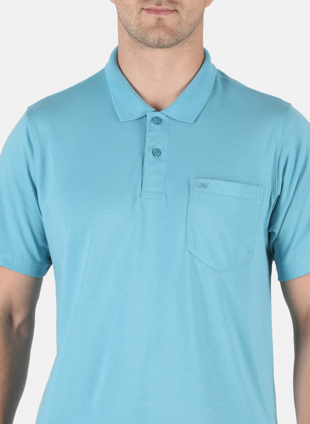 Men Blue Plain T-Shirt