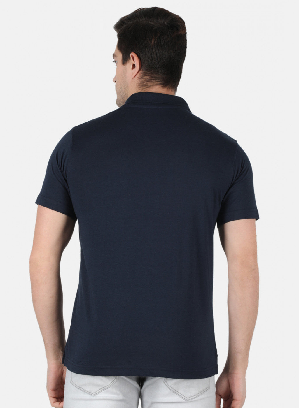 Men NAvy Blue Plain T-Shirt