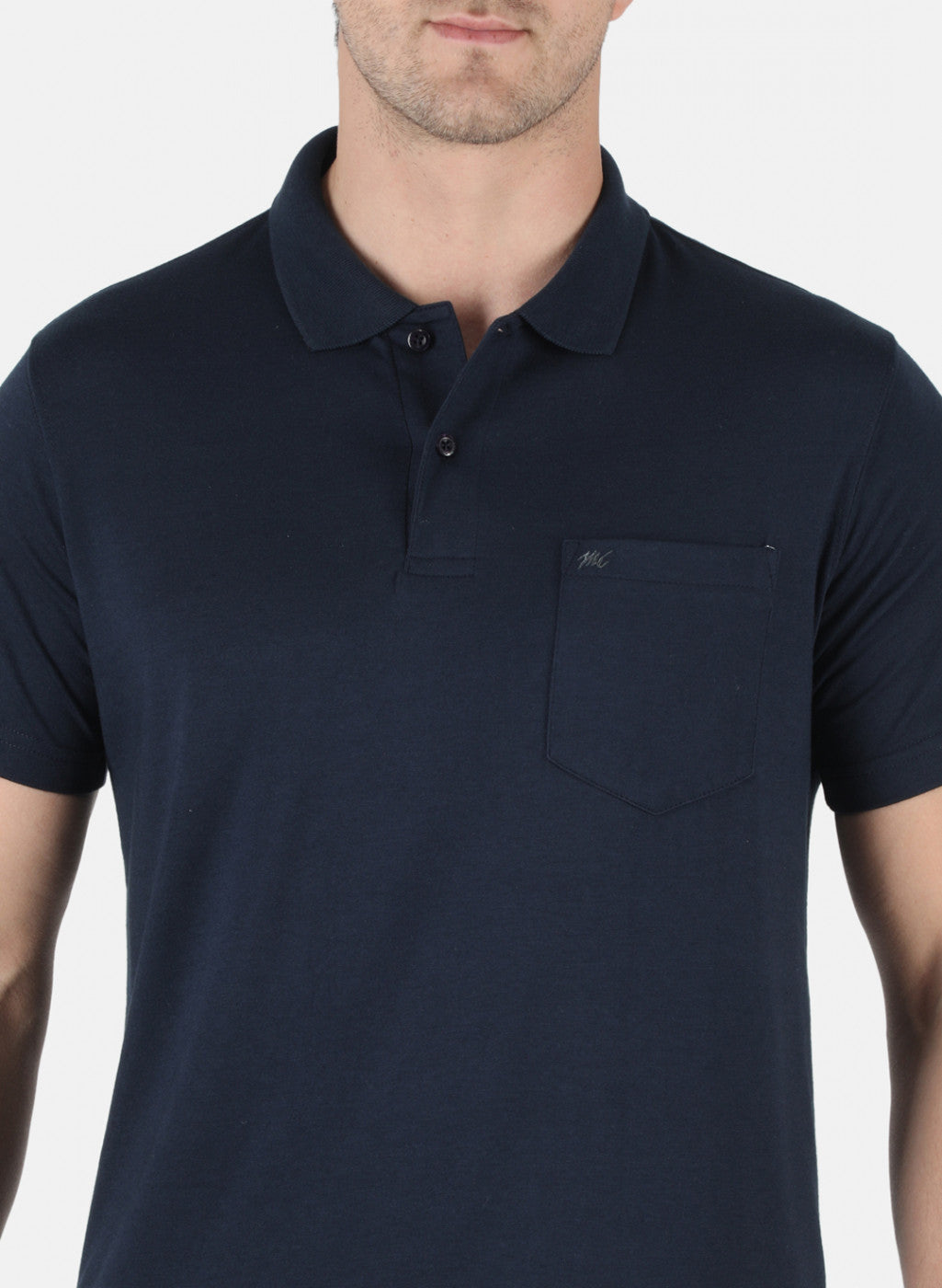 Men NAvy Blue Plain T-Shirt