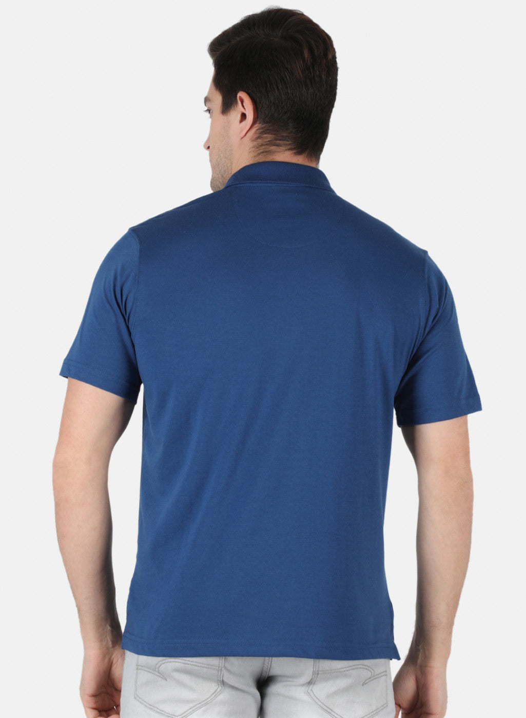 Men NAvy Blue Plain T-Shirt