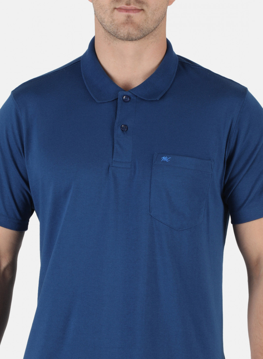 Men NAvy Blue Plain T-Shirt