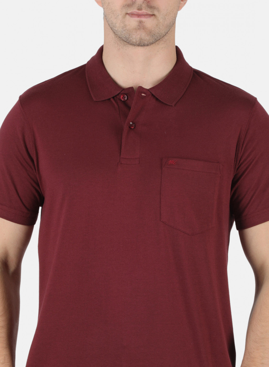 Men Maroon Plain T-Shirt