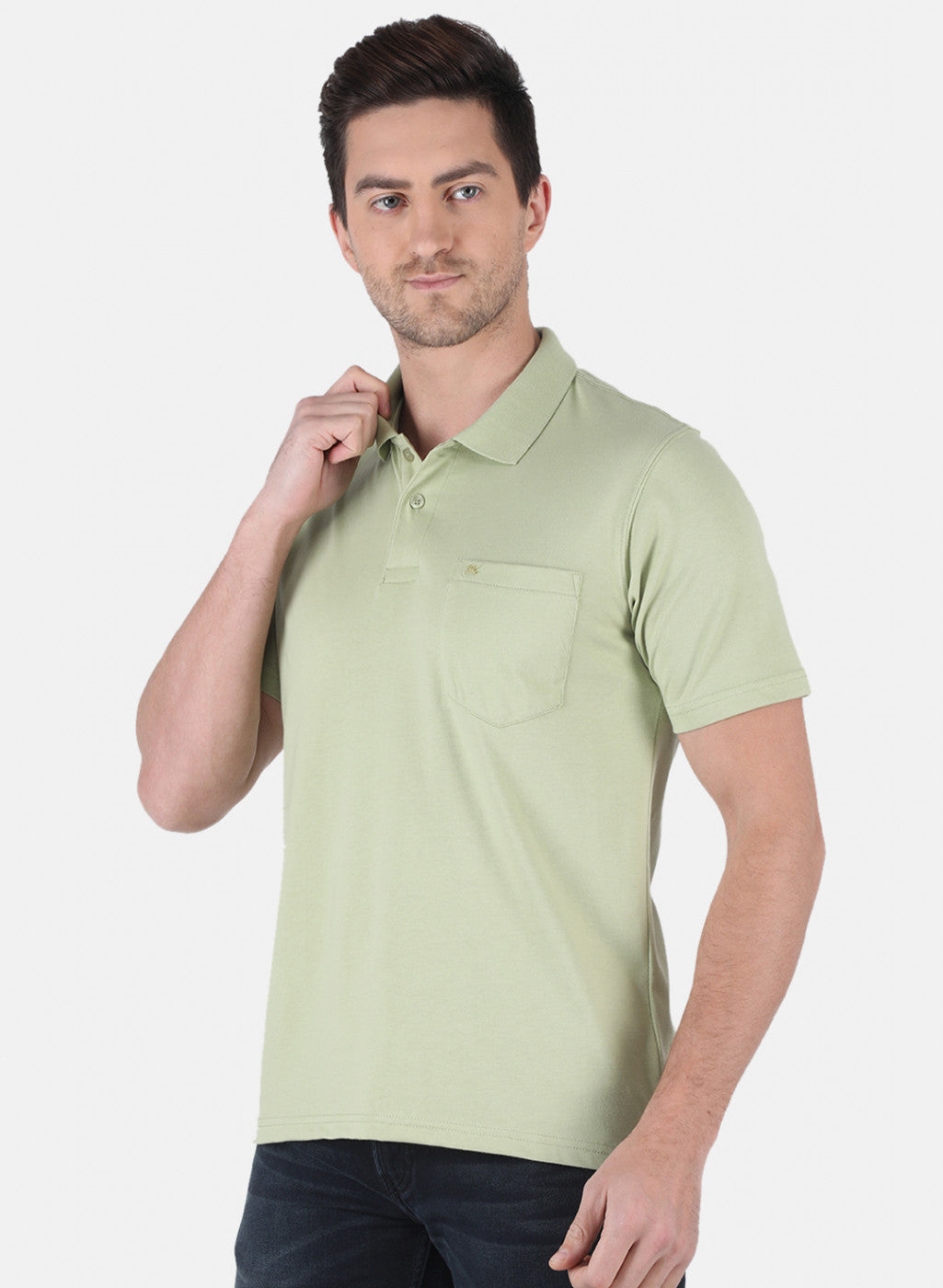 Men Green Plain T-Shirt