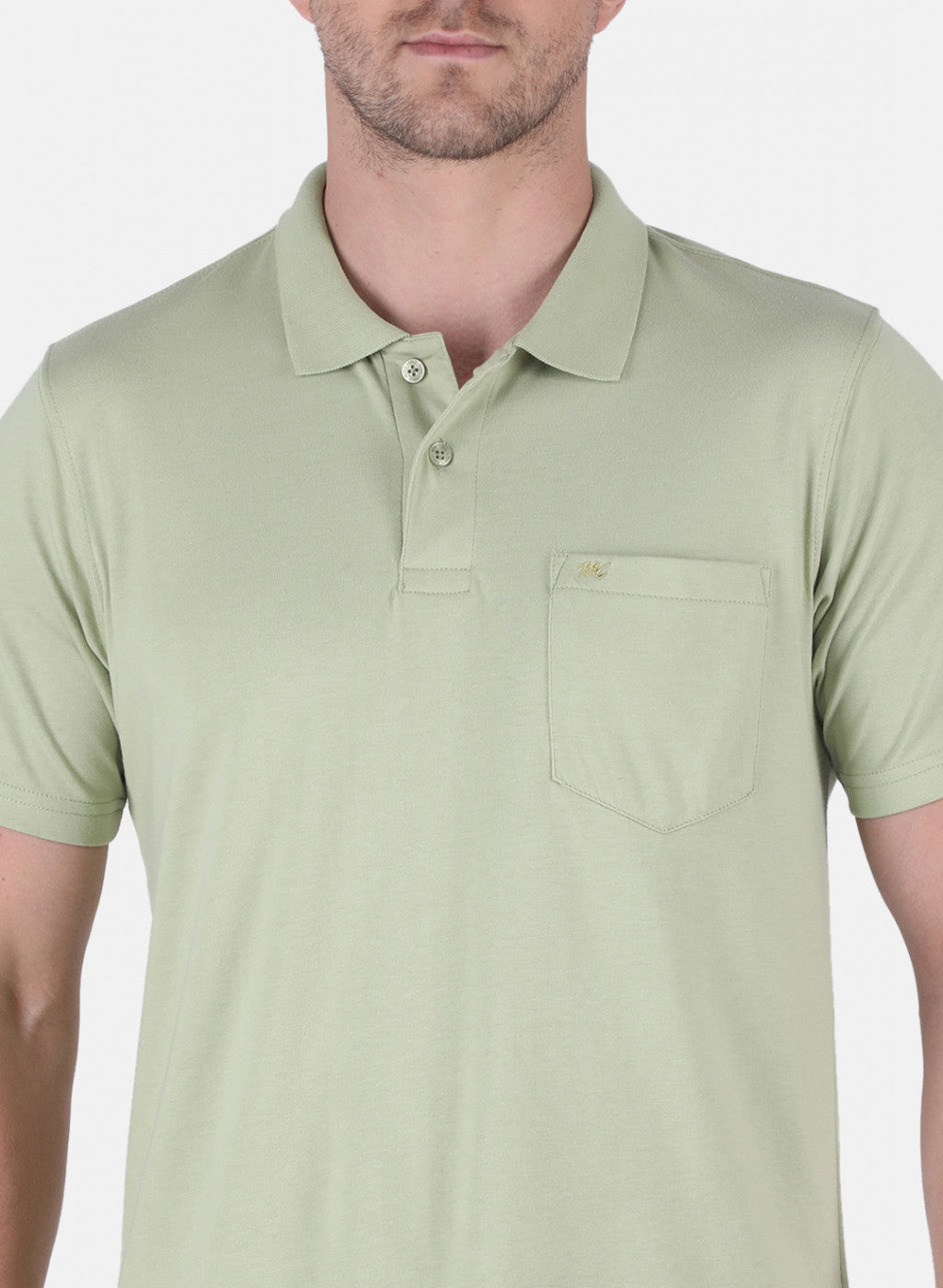 Men Green Plain T-Shirt