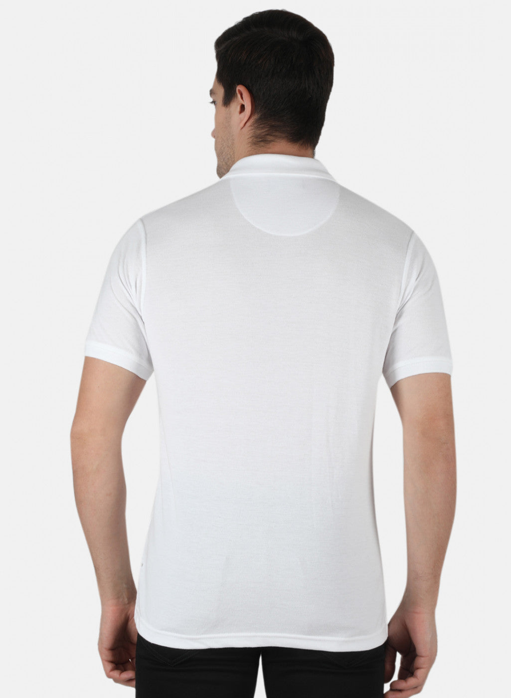 Men White Plain T-Shirt