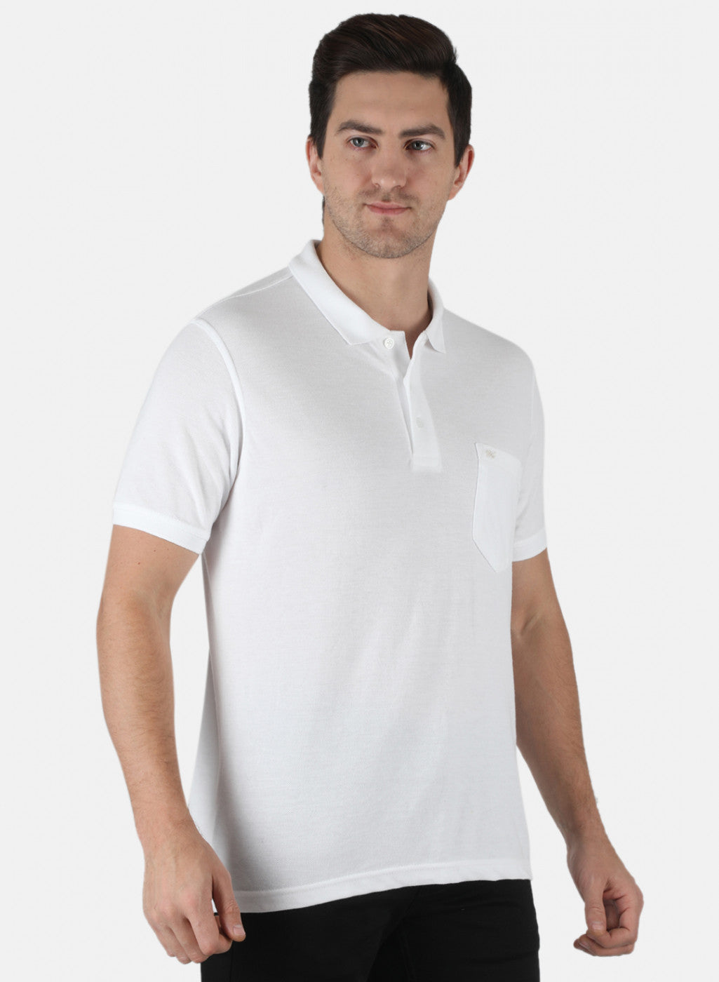 Men White Plain T-Shirt