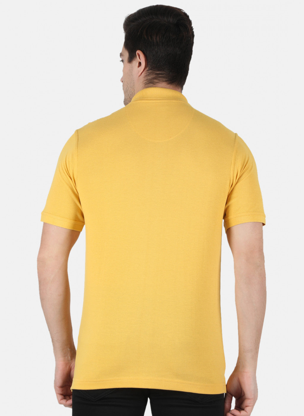 Men Yellow Plain T-Shirt