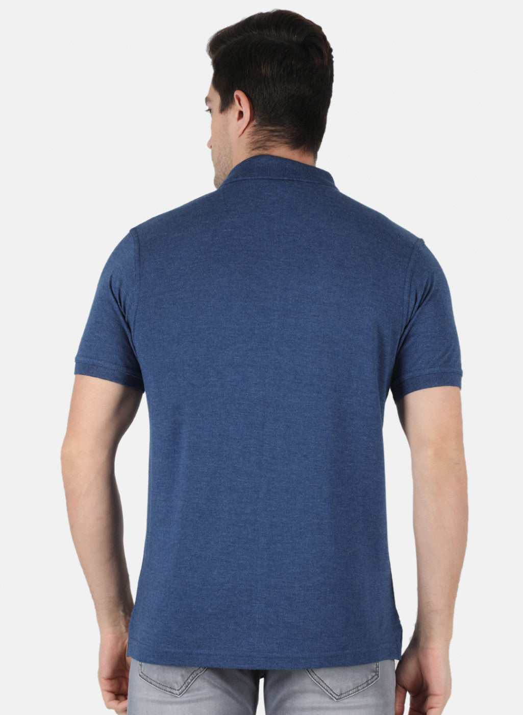 Men Blue Plain T-Shirt