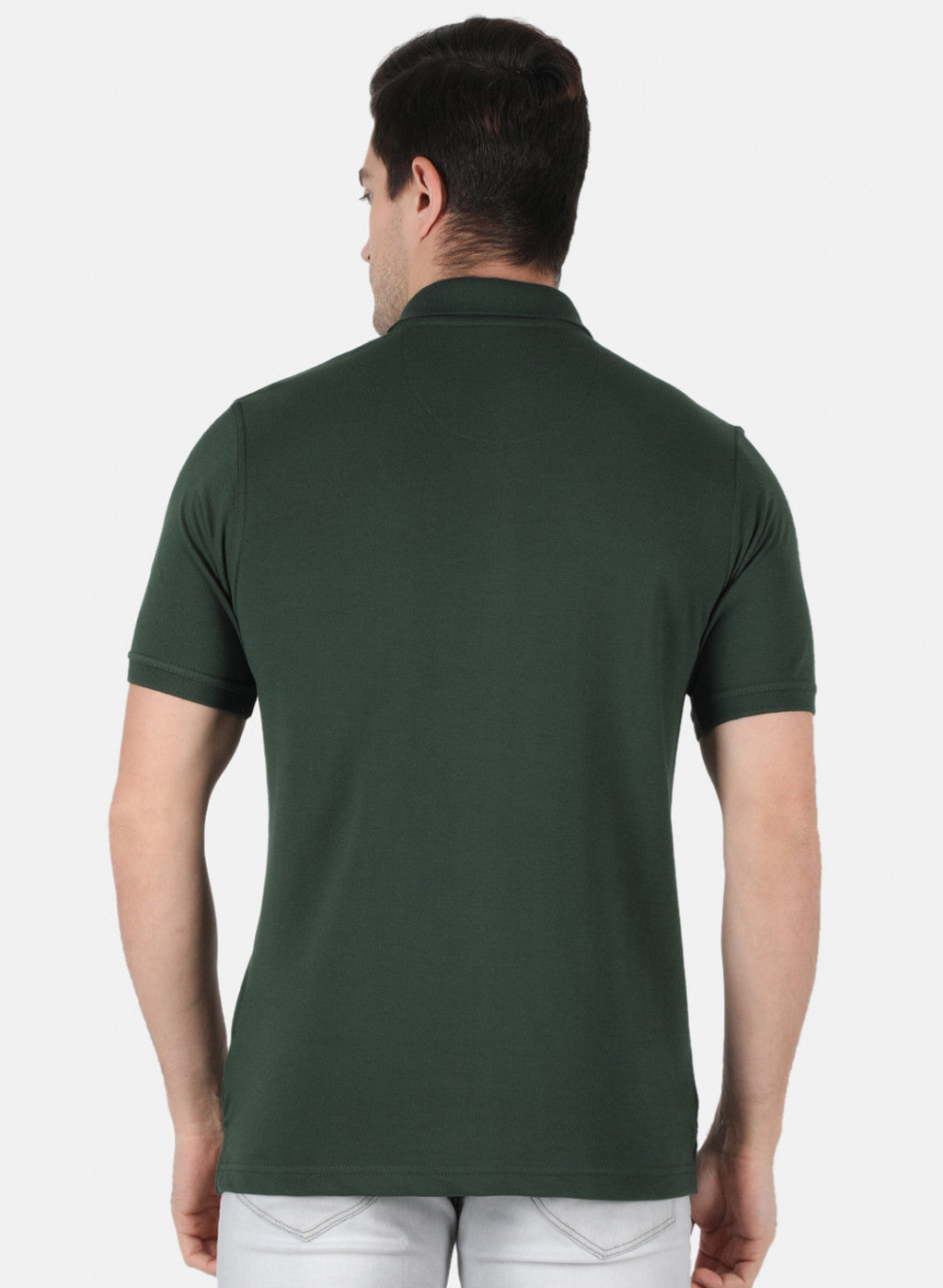 Men Green Plain T-Shirt