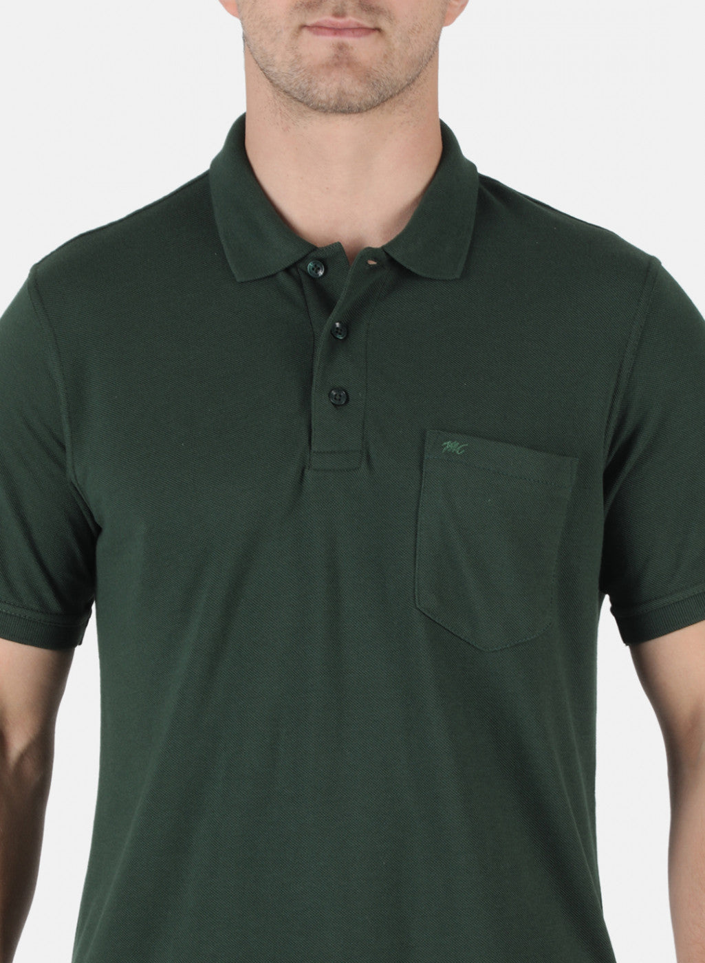 Men Green Plain T-Shirt