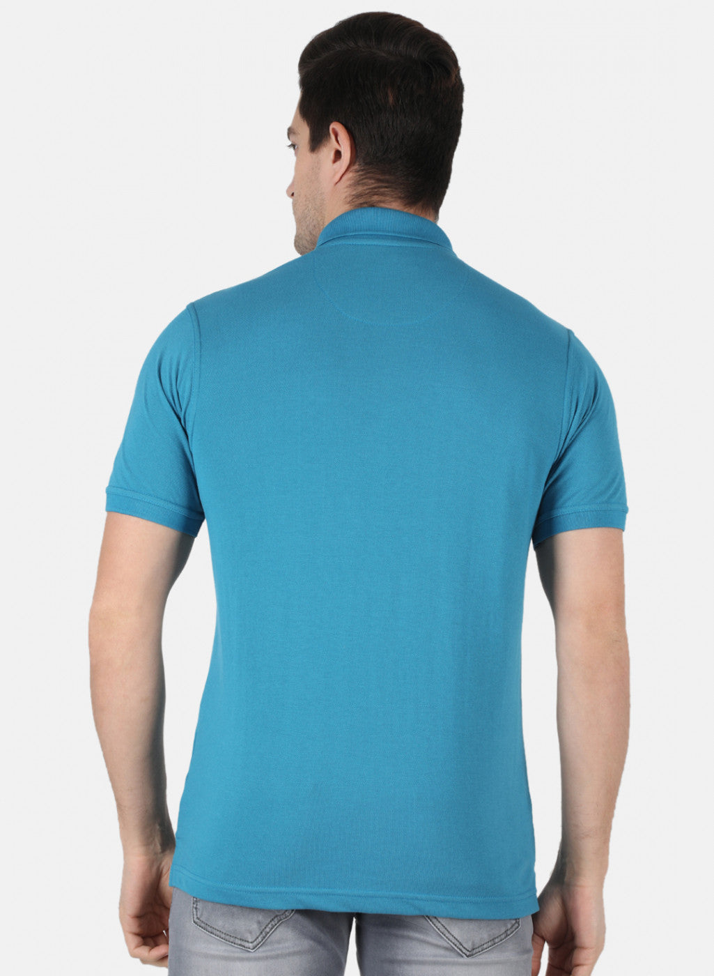 Men Blue Plain T-Shirt