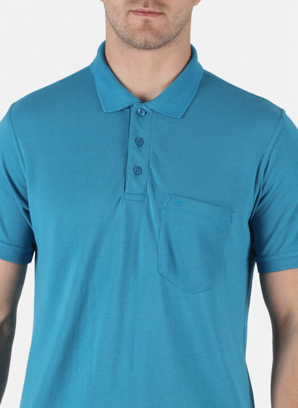 Men Blue Plain T-Shirt