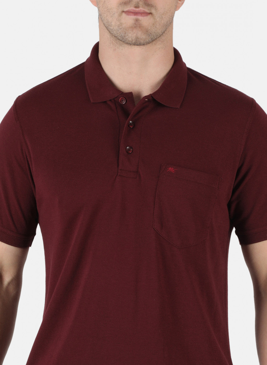 Men Maroon Plain T-Shirt