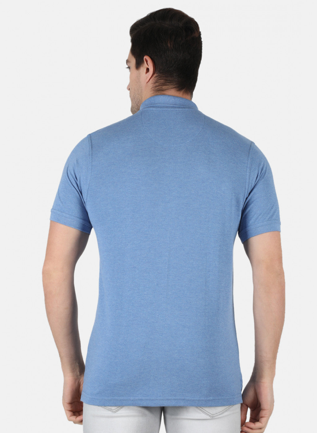 Men Blue Plain T-Shirt