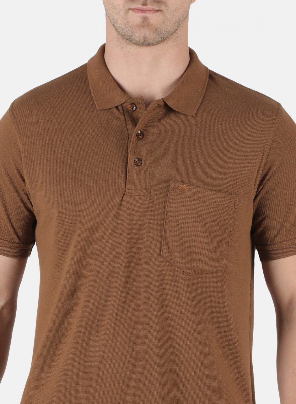 Men Brown Plain T-Shirt