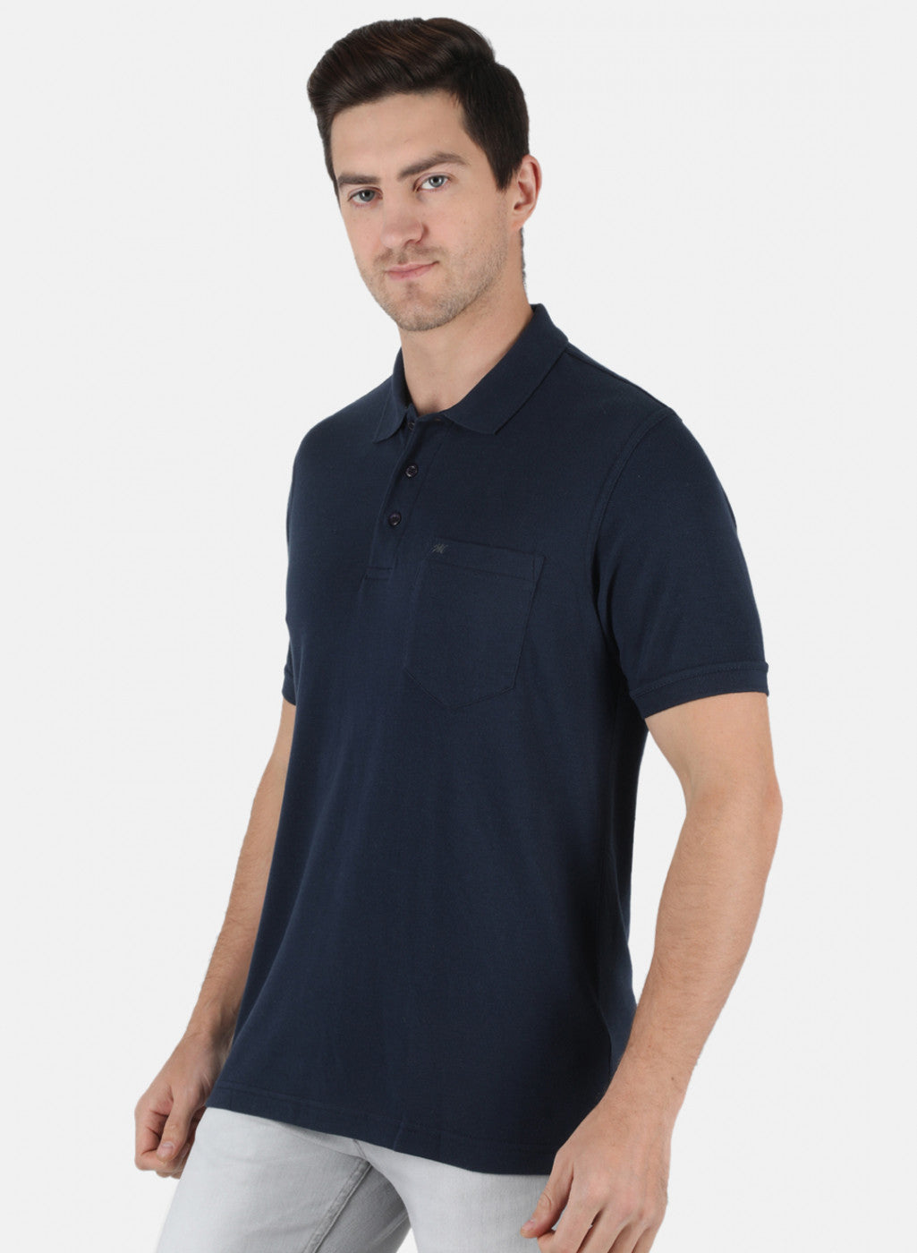 Men NAvy Blue Plain T-Shirt