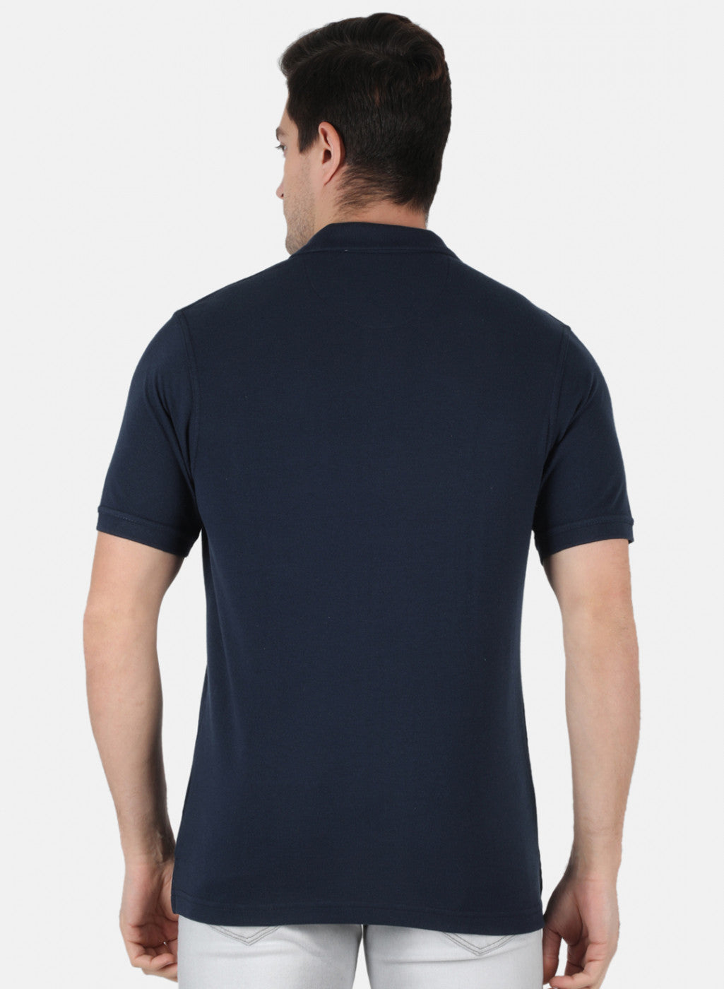 Men NAvy Blue Plain T-Shirt