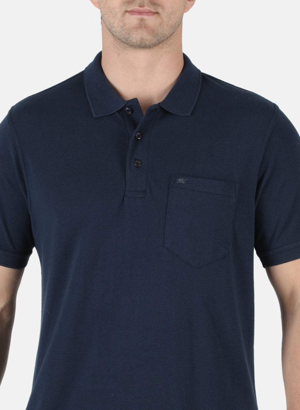 Men NAvy Blue Plain T-Shirt