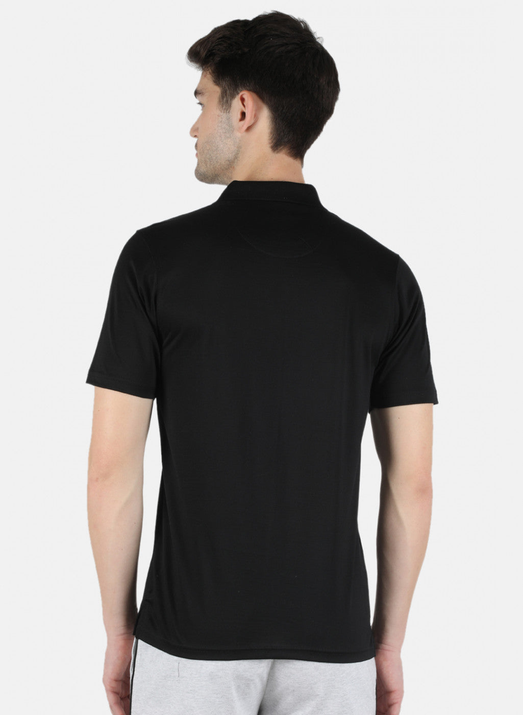 Men Black Plain T-Shirt