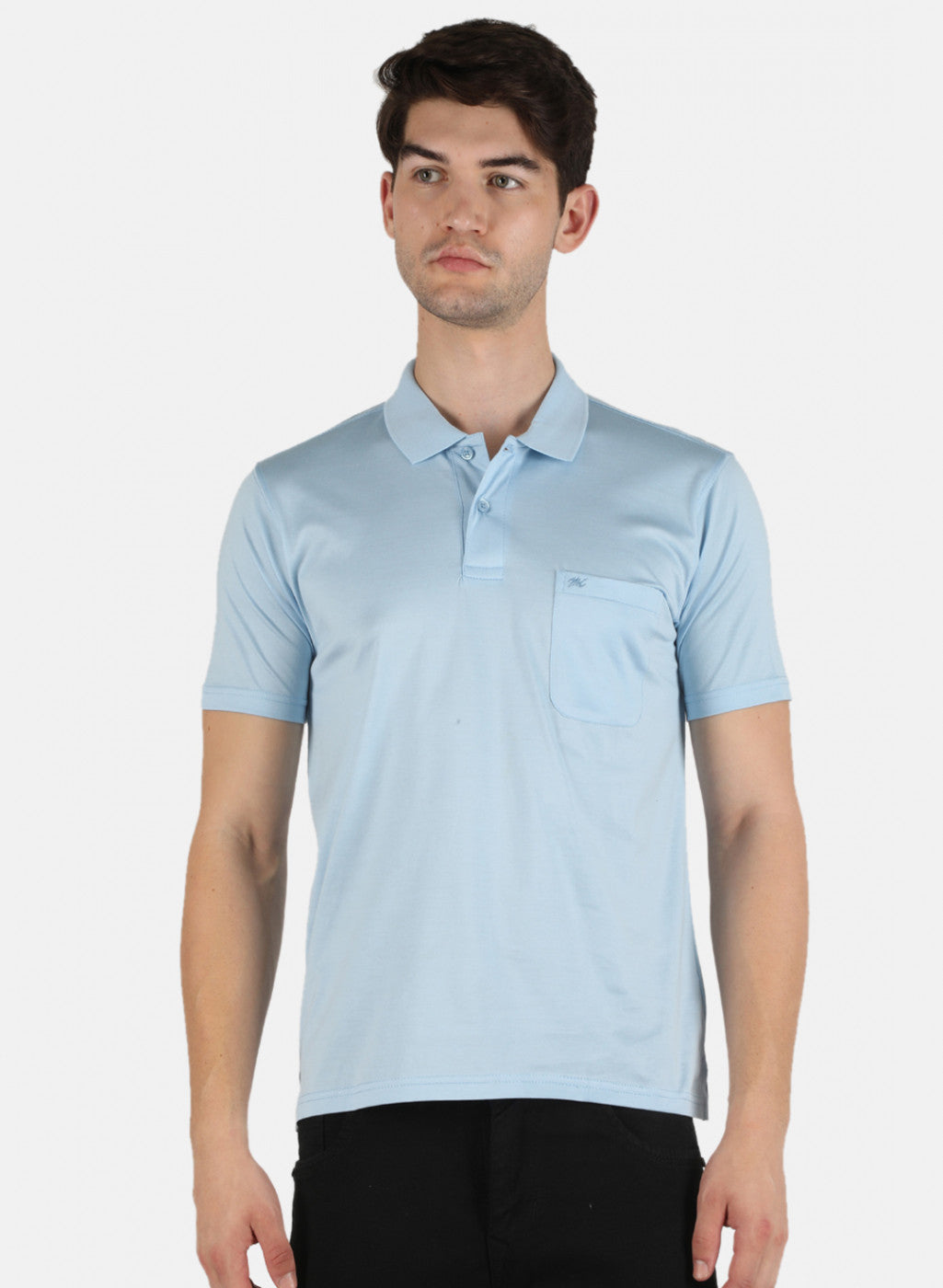 Men Blue Plain T-Shirt