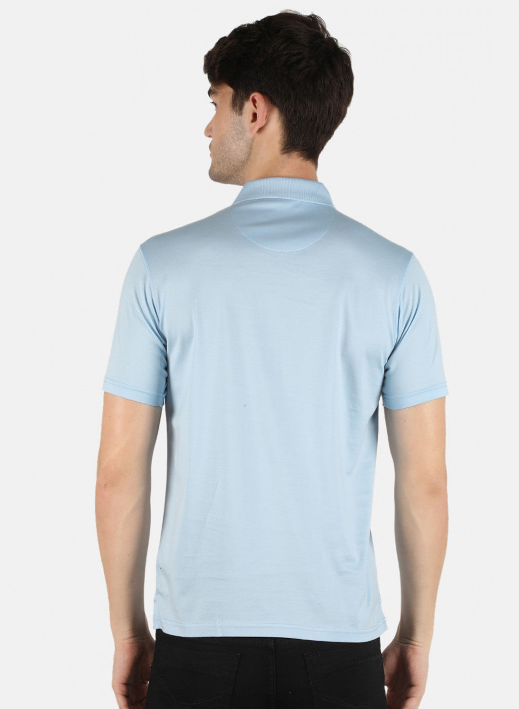 Men Blue Plain T-Shirt