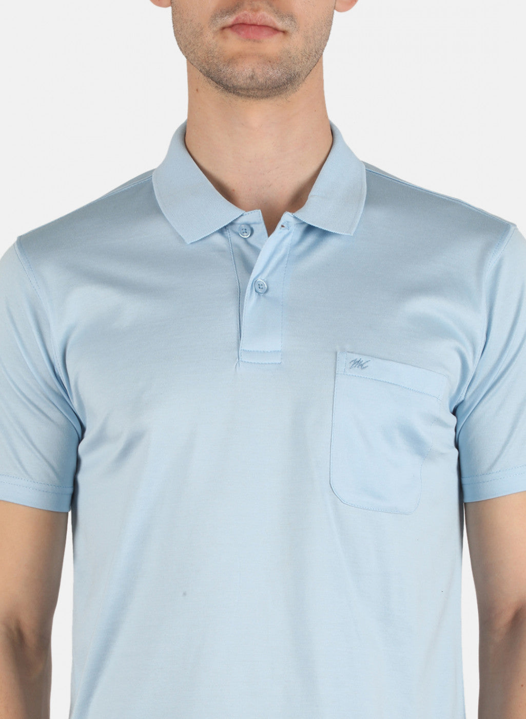 Men Blue Plain T-Shirt