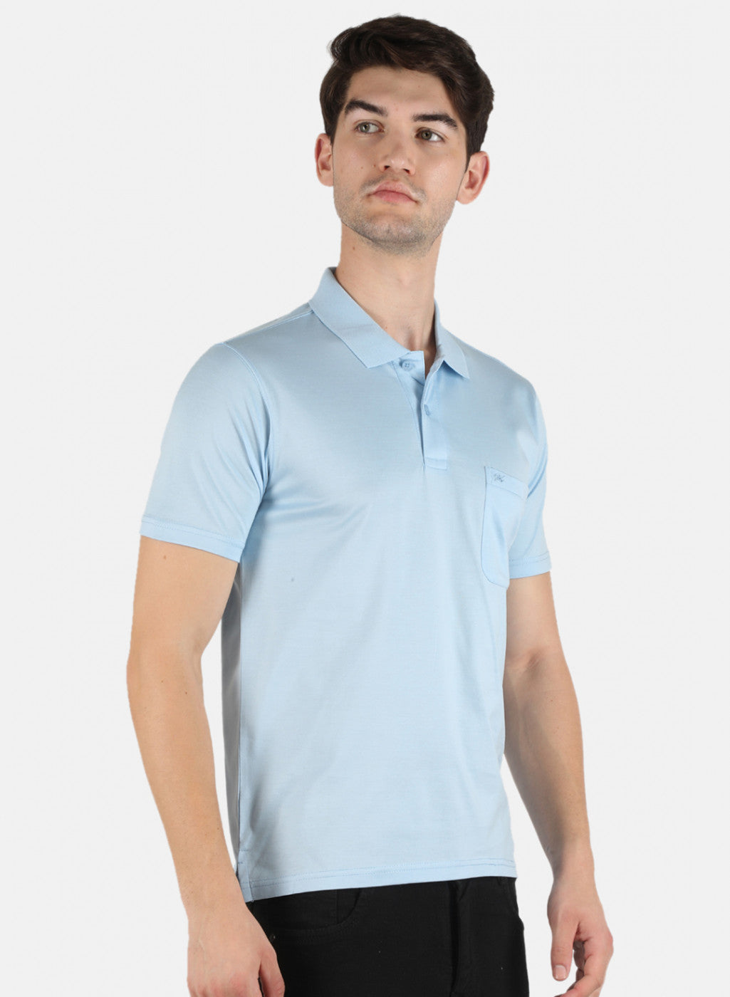 Men Blue Plain T-Shirt