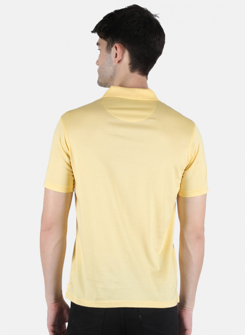 Men Yellow Plain T-Shirt