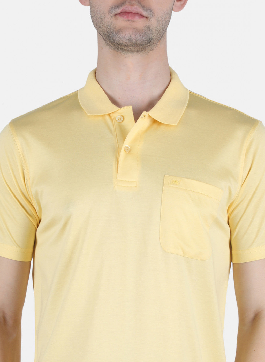 Men Yellow Plain T-Shirt