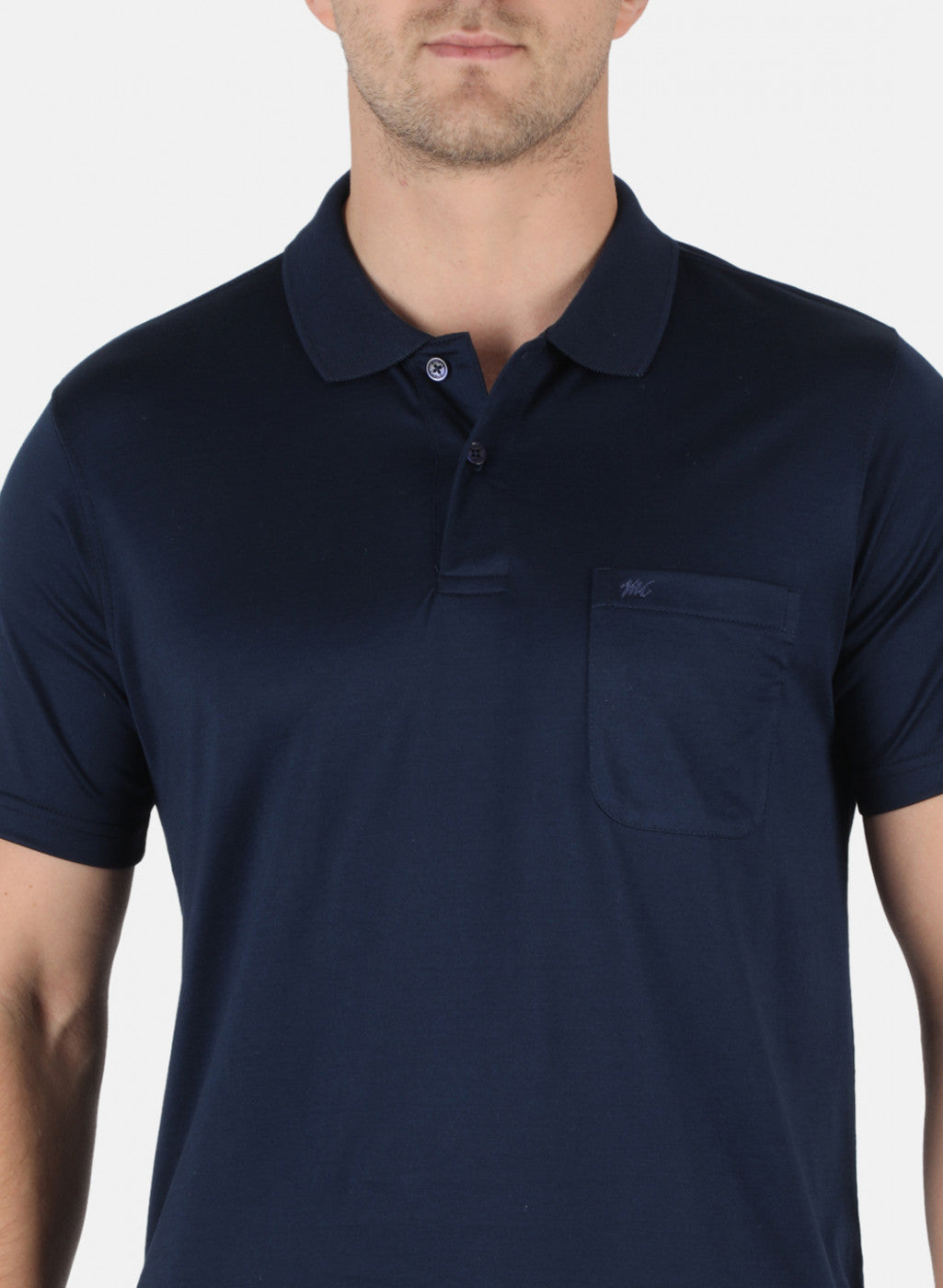 Men NAvy Blue Plain T-Shirt