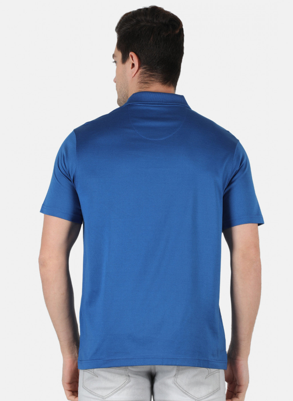 Men Blue Plain T-Shirt