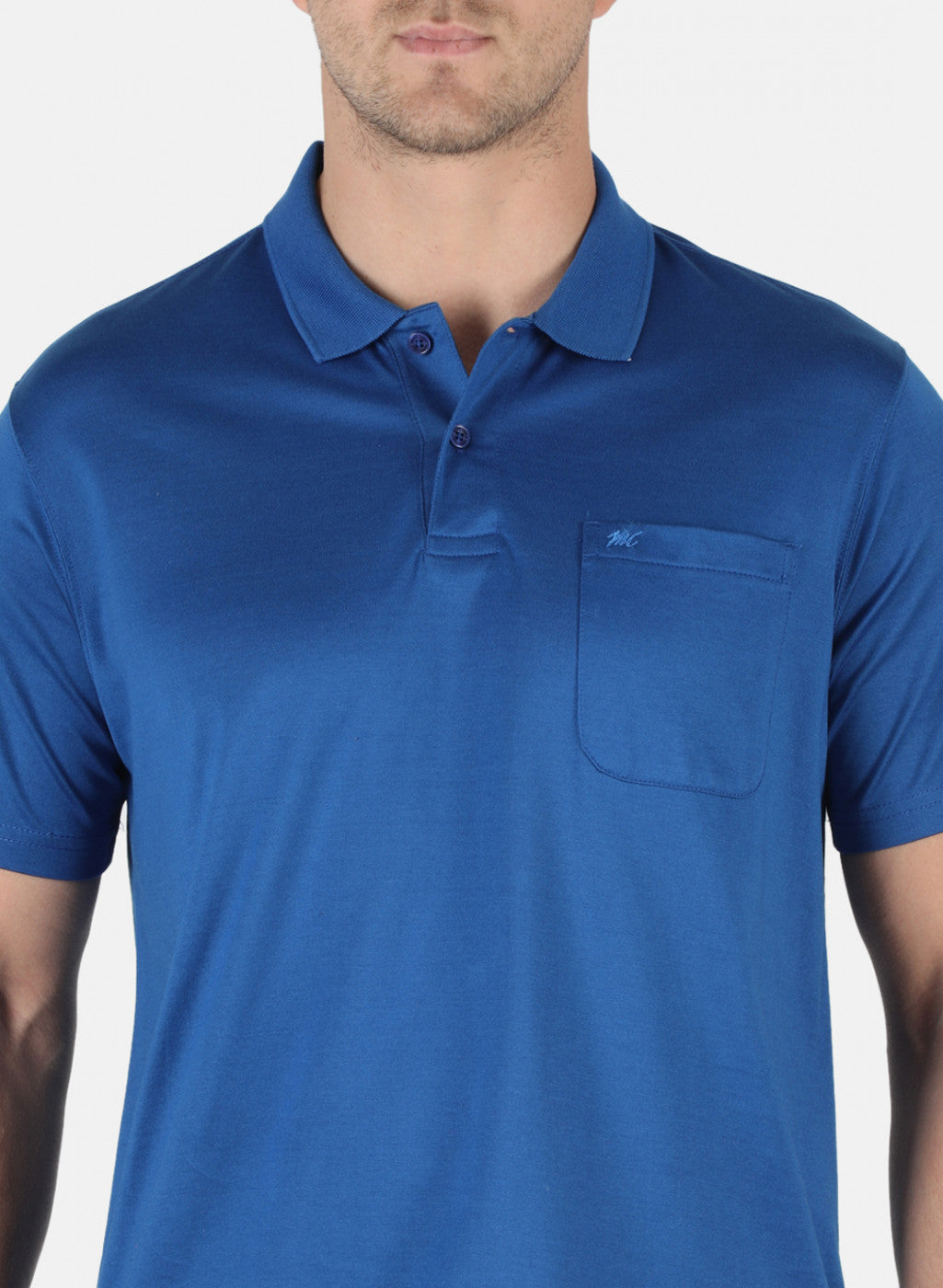 Men Blue Plain T-Shirt