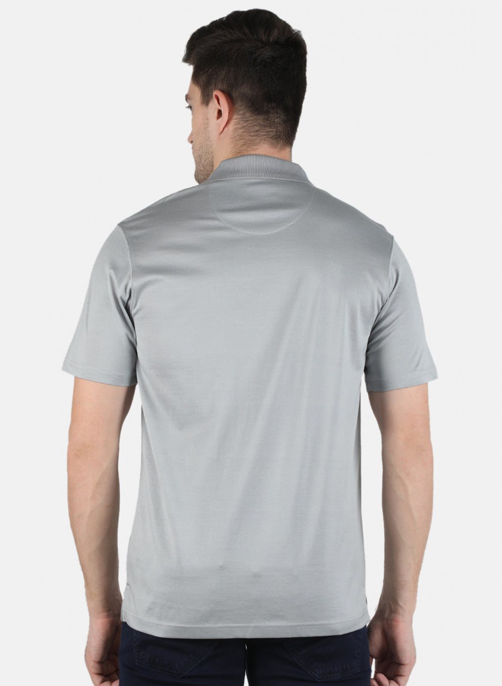 Men Grey Plain T-Shirt