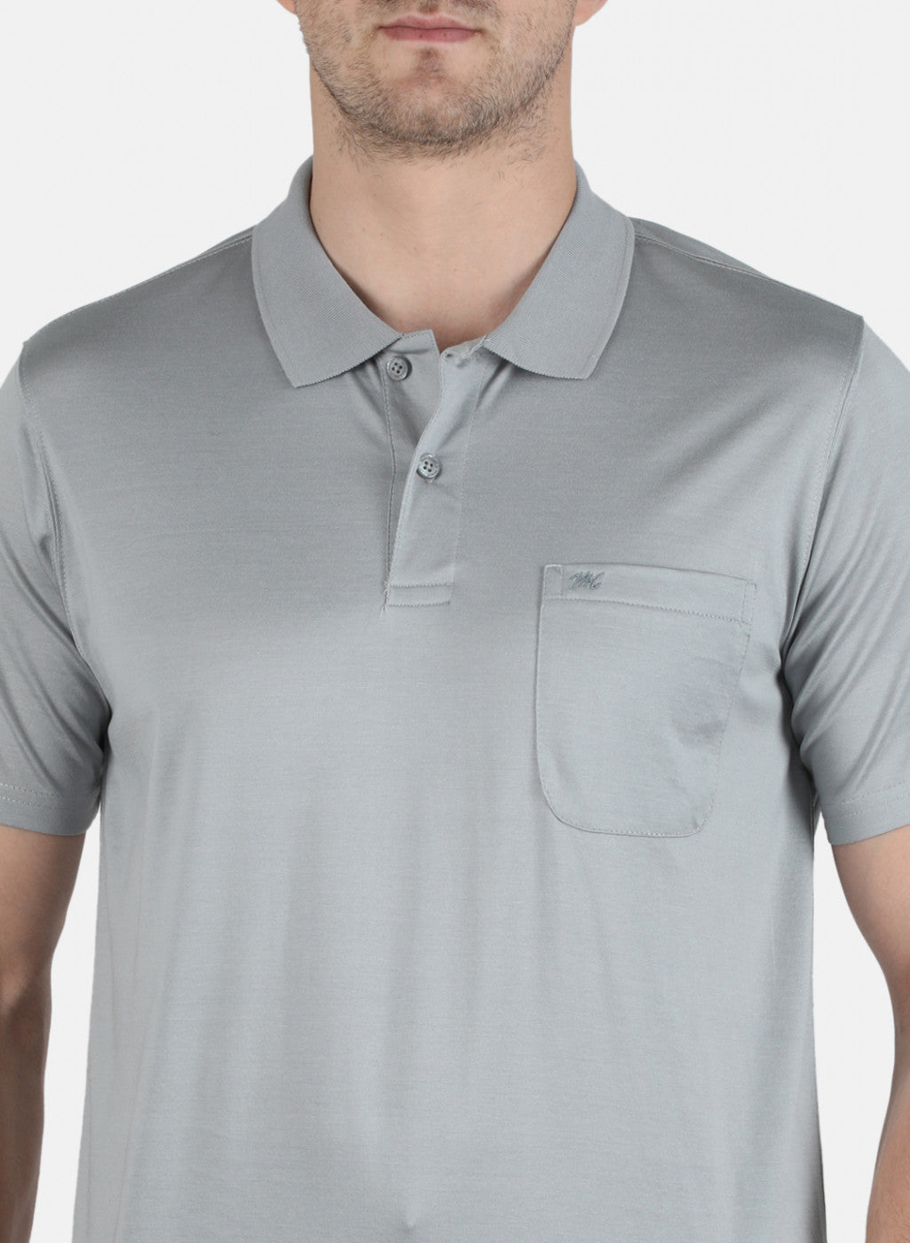 Men Grey Plain T-Shirt